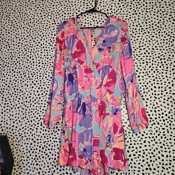 Lilly Pulitzer Fanning Romper Multi Jam Out Print Style 23072 - Picture 3 of 8